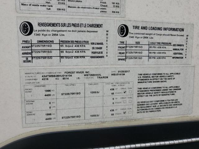 2017 FORREST RIVER AVENGER LE #3301743351