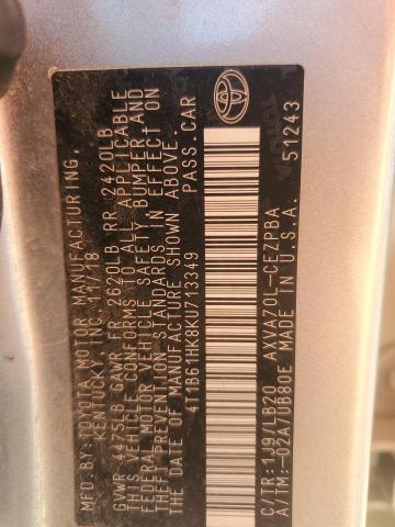 2019 TOYOTA CAMRY XSE #3302786941