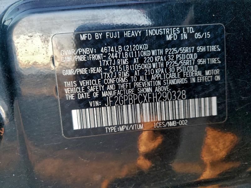 2015 SUBARU XV CROSSTR #3303882710