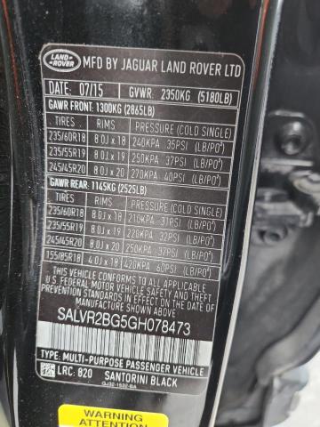 2016 LAND ROVER RANGE ROVE #3296260433