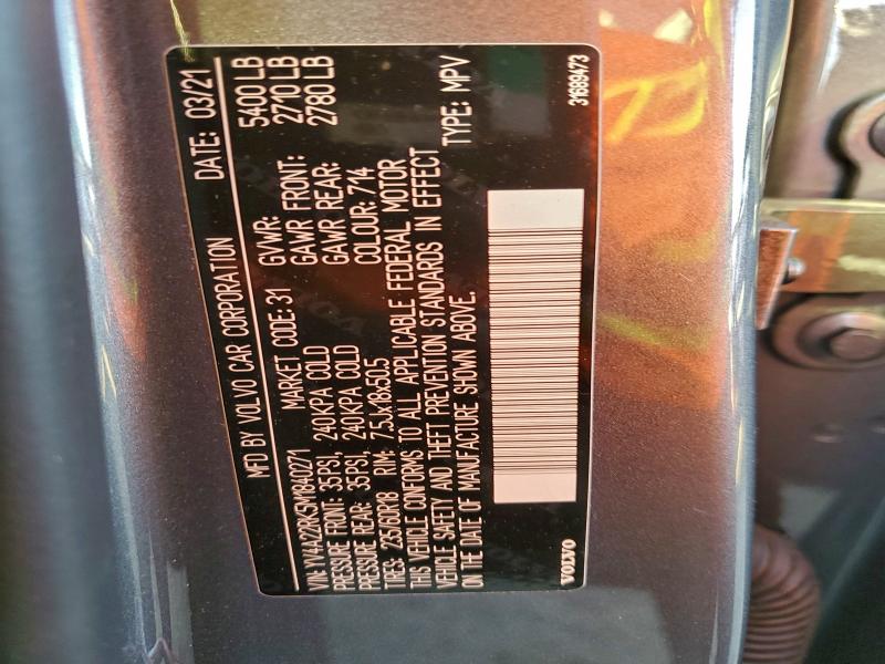 2021 VOLVO XC60 T6 MO #3303753425