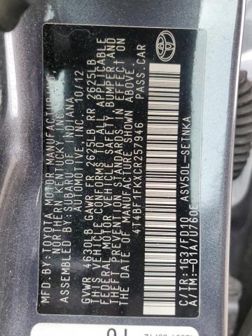 2012 TOYOTA CAMRY BASE #3294310877