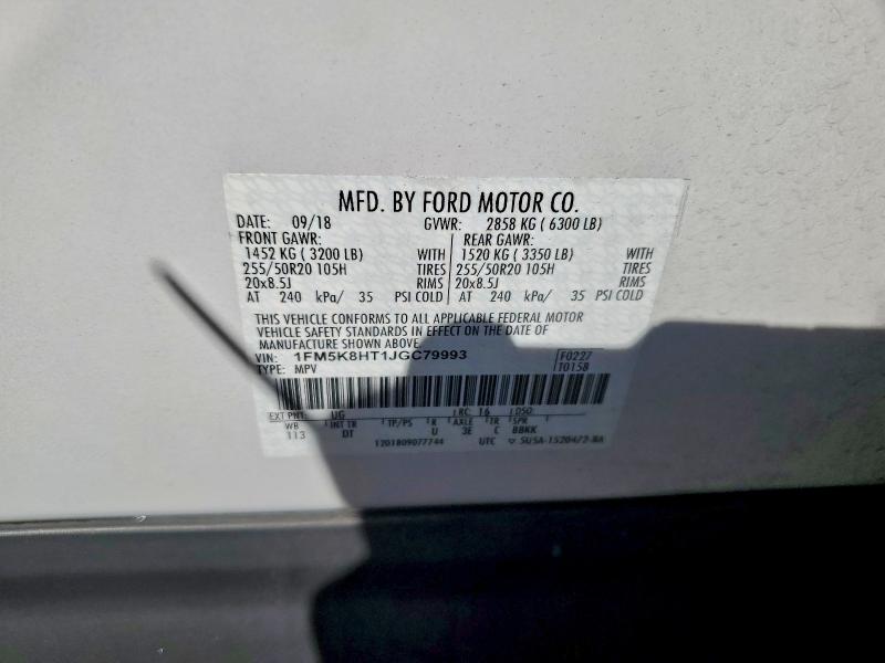 2018 FORD EXPLORER P #3303924713