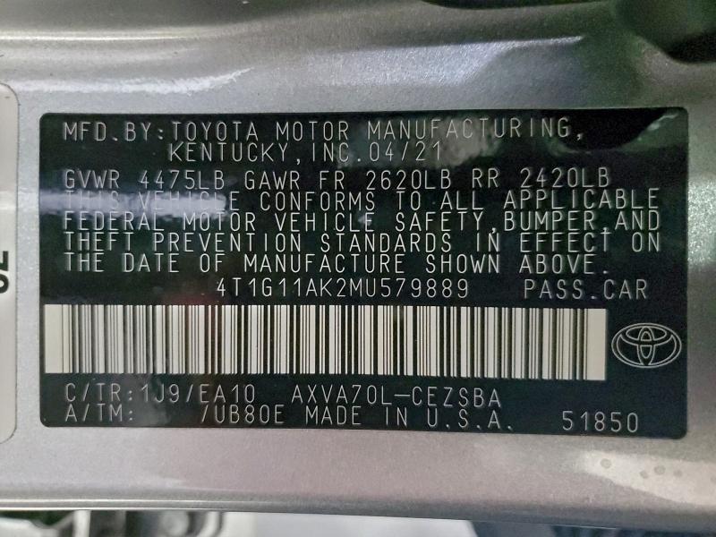 2021 TOYOTA CAMRY SE #3296311481
