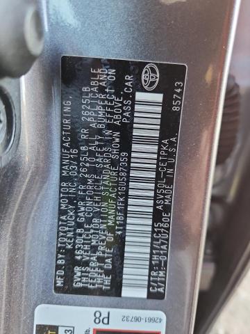 2016 TOYOTA CAMRY LE #3291364138