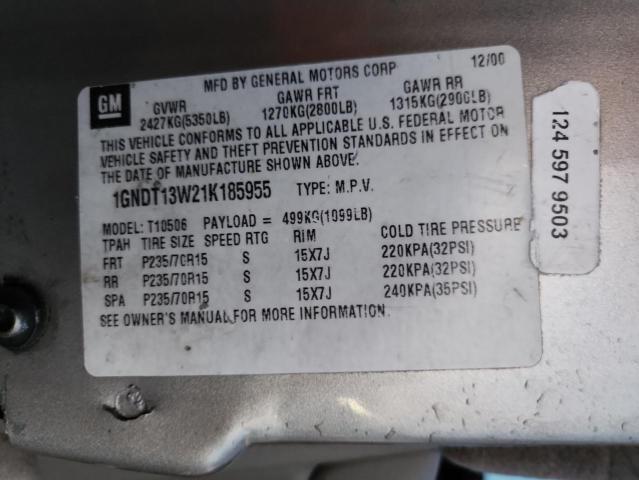 2001 CHEVROLET BLAZER #3291612271