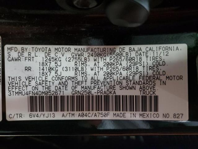 2013 TOYOTA TACOMA DOU - 3TMMU4FN4DM052671