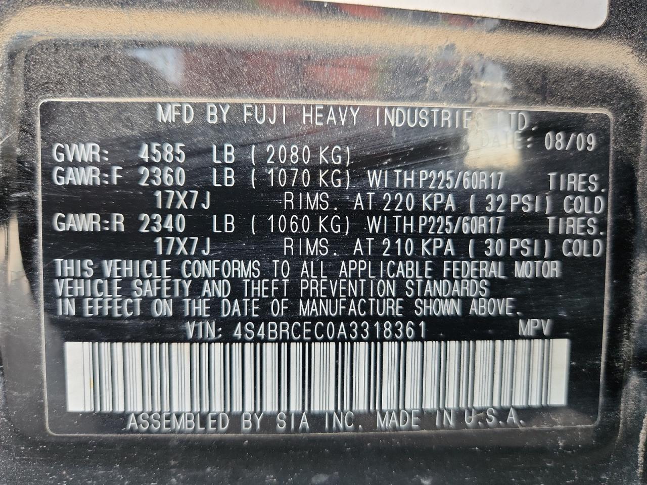 SUBARU OUTBACK 2.5I PREMIUM