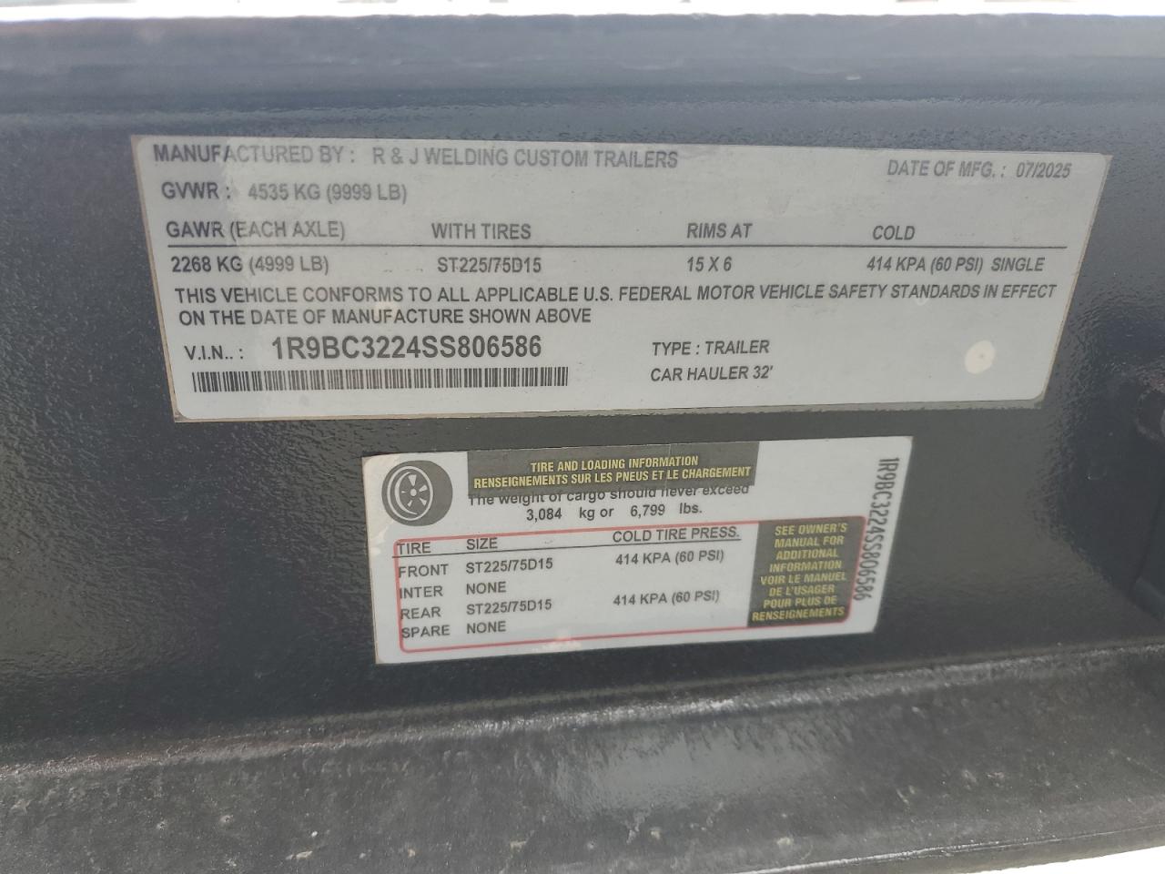 Lot #3291356209 2025 RJWCT CAR HAULER