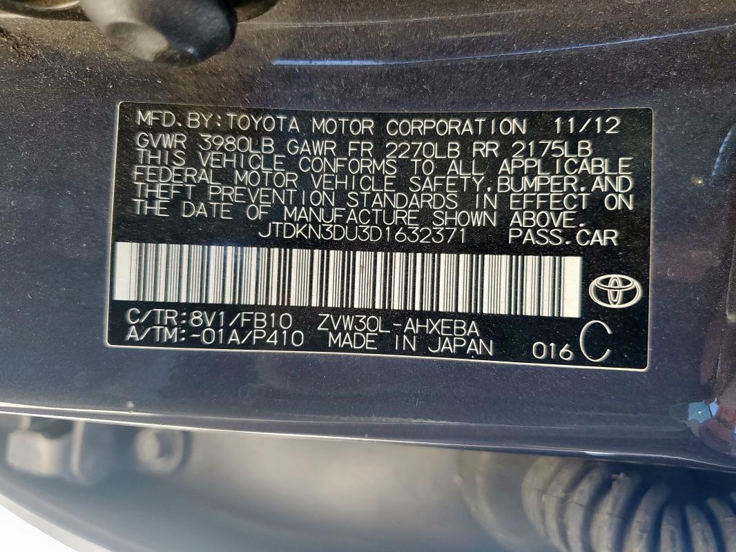 2013 TOYOTA PRIUS - JTDKN3DU3D1632371