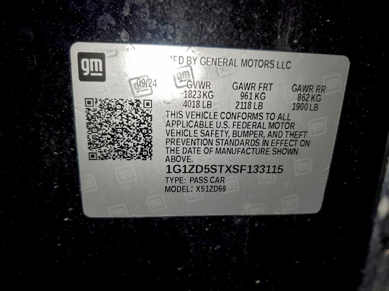 2025 CHEVROLET MALIBU LT #3304581445