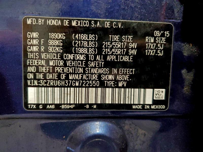 2016 HONDA HR-V LX #3303705035