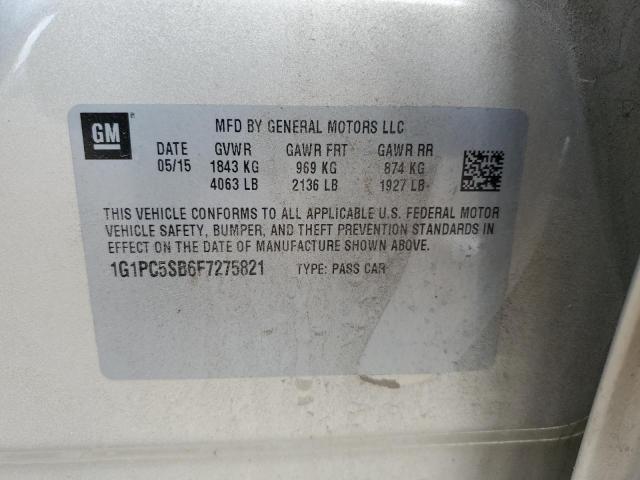 2015 CHEVROLET CRUZE LT #3297929780