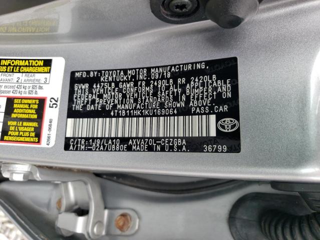 2019 TOYOTA CAMRY L #3294465503