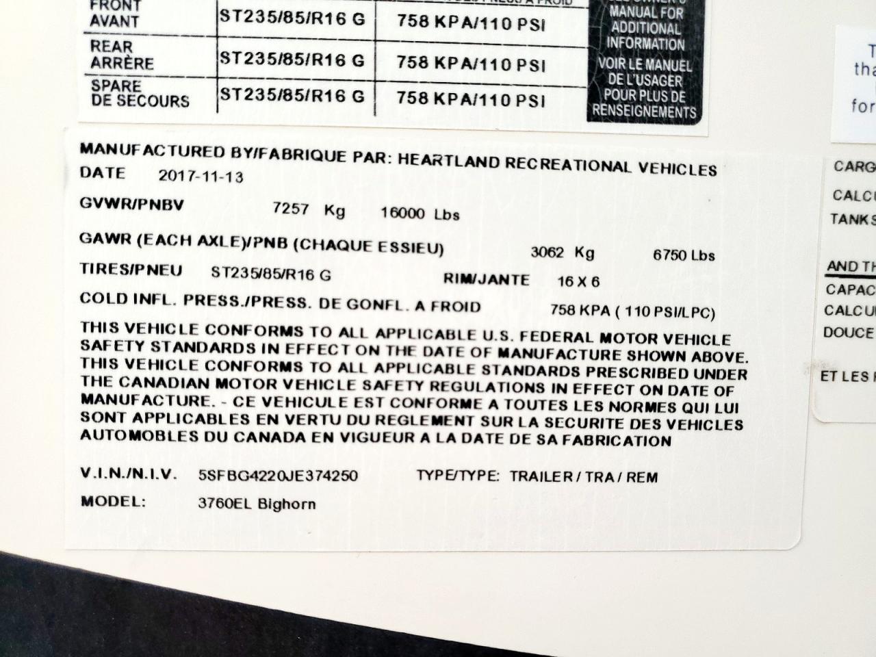 Lot #3287706035 2018 BIGH TRAVEL TRA