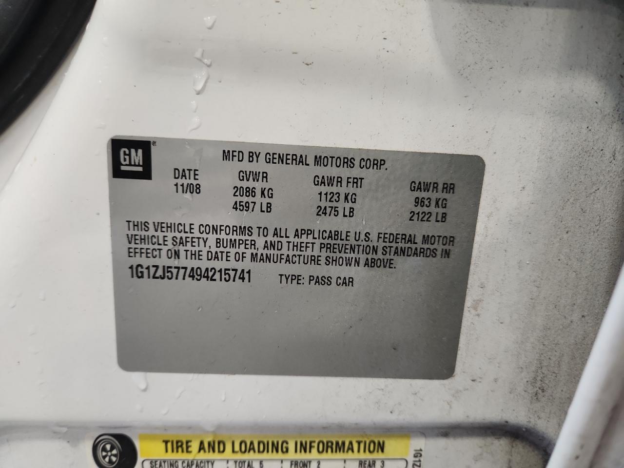 Lot #3302923107 2009 CHEVROLET MALIBU 2LT