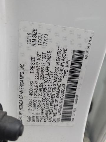 2016 HONDA CR-V EXL #3311509231