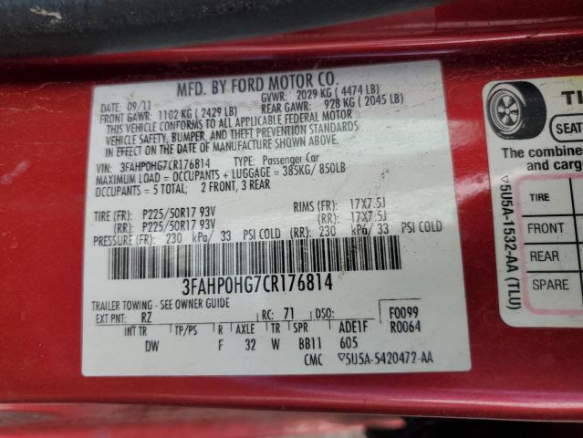 2012 FORD FUSION SE #3311537236