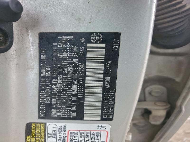 2004 TOYOTA CAMRY LE #3294361901