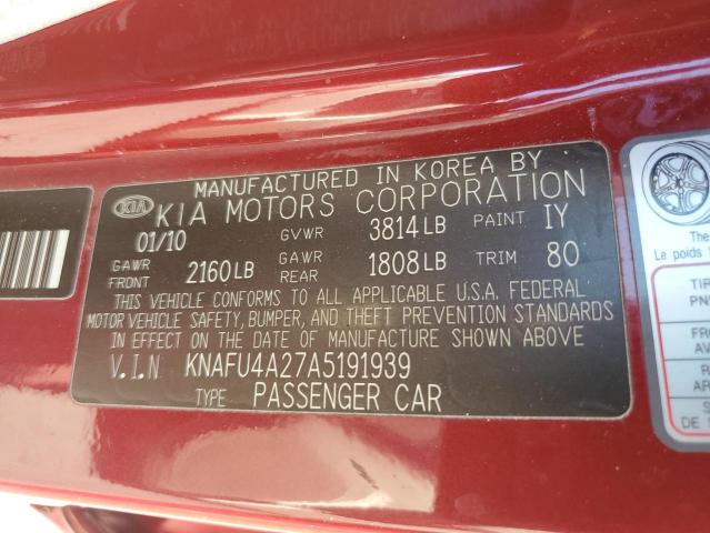 2010 KIA FORTE EX - KNAFU4A27A5191939