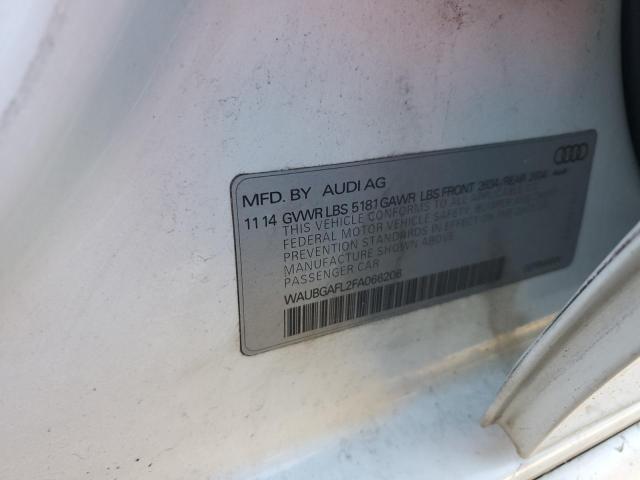 2015 AUDI S4 PREMIUM WAUBGAFL2FA066206