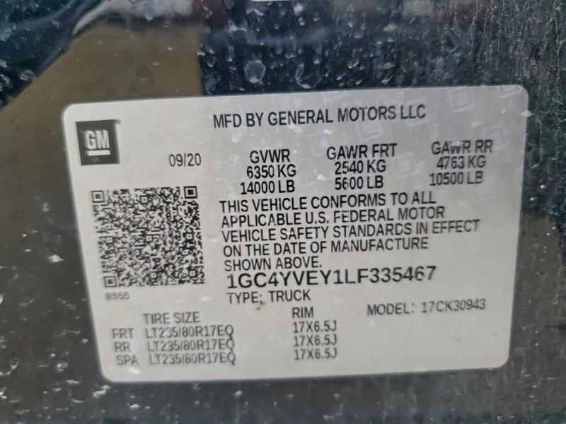 2020 CHEVROLET SILVERADO #3296229497