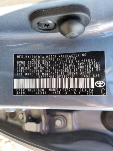 2022 TOYOTA COROLLA LE #3291437189