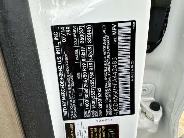 2015 MERCEDES-BENZ ML 400 4MA 4JGDA5GB5FA442483