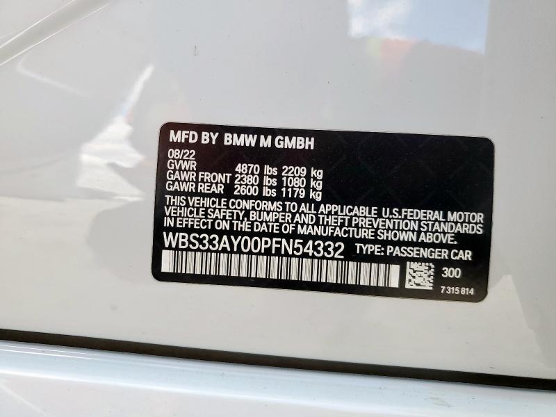 2023 BMW M3 COMPETI WBS33AY00PFN54332