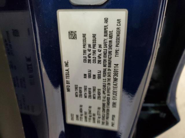 2022 TESLA MODEL 3 #3304630948