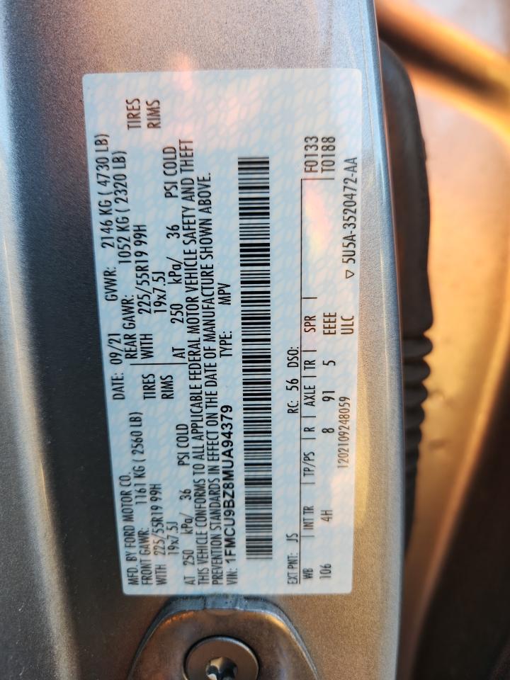 Lot #3302152153 2021 FORD ESCAPE SE