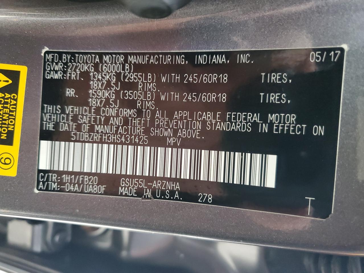 TOYOTA HIGHLANDER LE