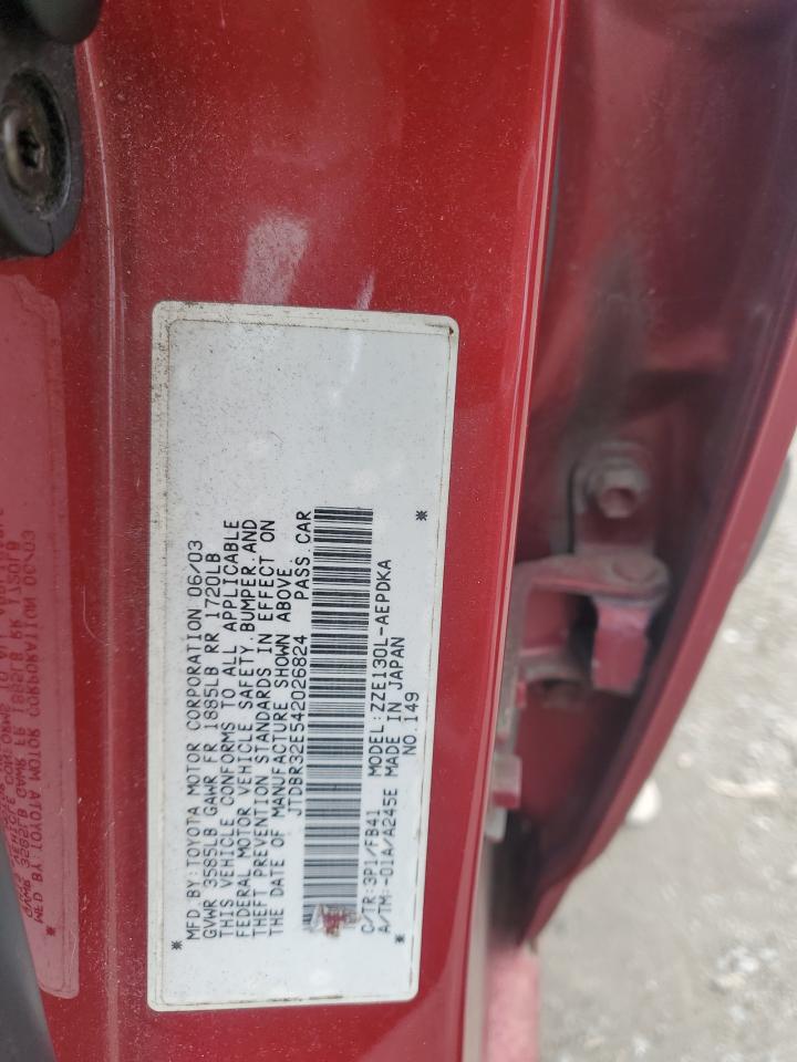 Lot #3316842652 2004 TOYOTA COROLLA