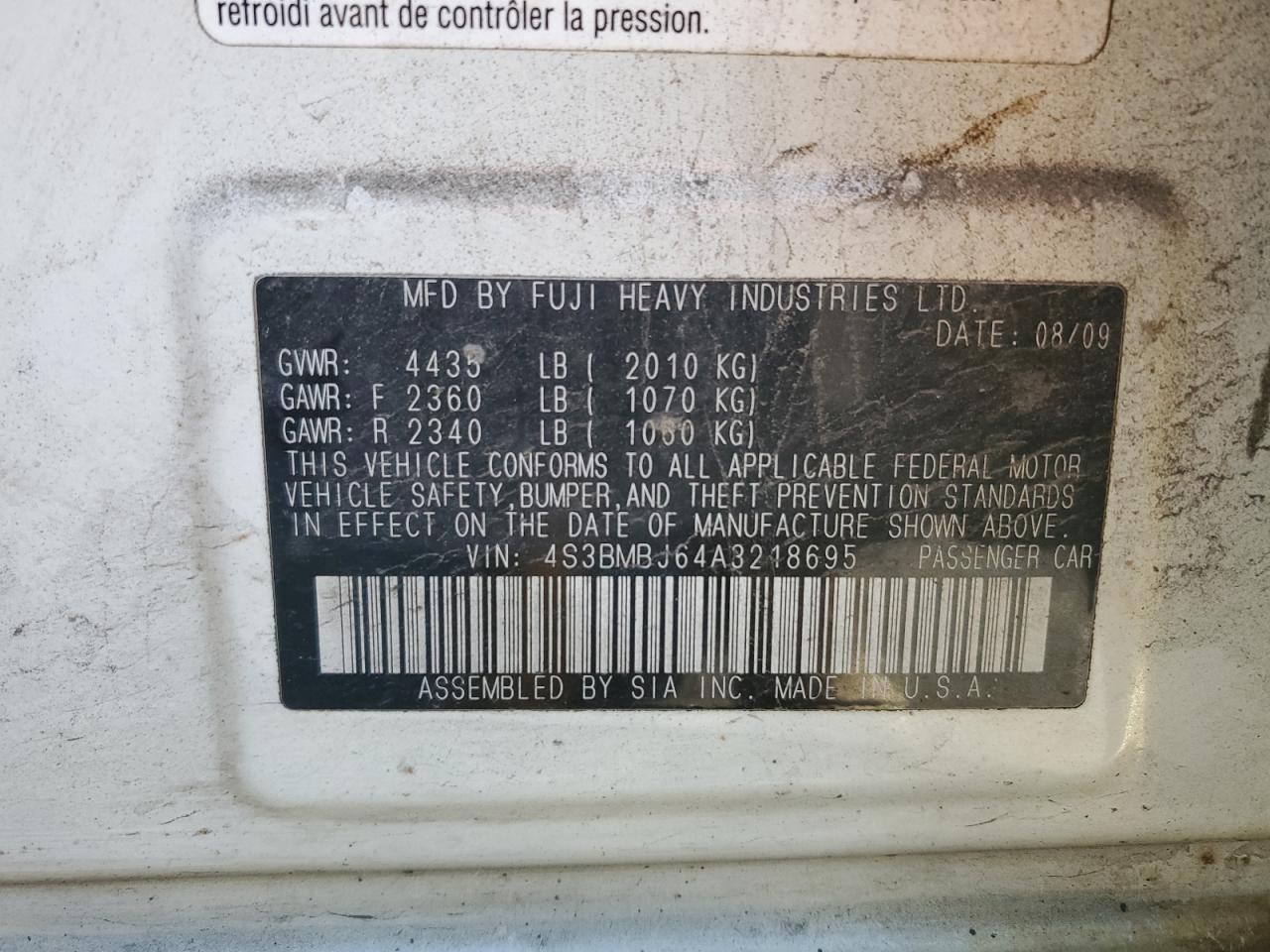 SUBARU LEGACY 2.5I LIMITED