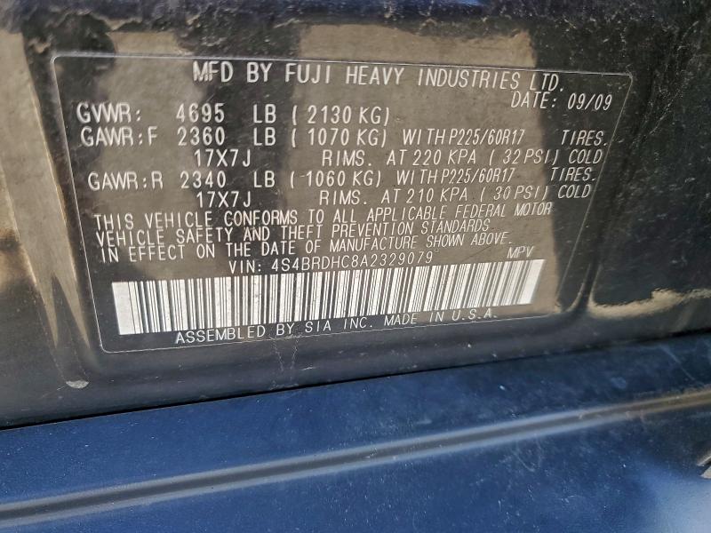 2010 SUBARU OUTBACK 3. #3296893843