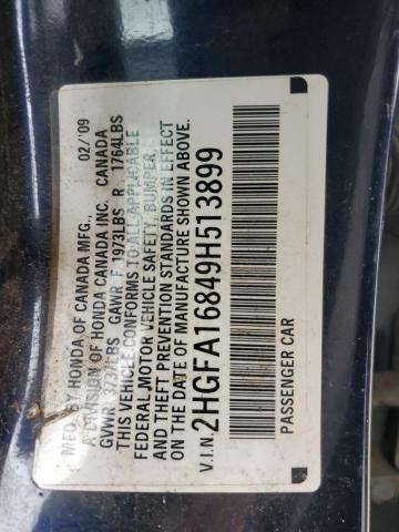 2009 HONDA CIVIC EX #3304603445