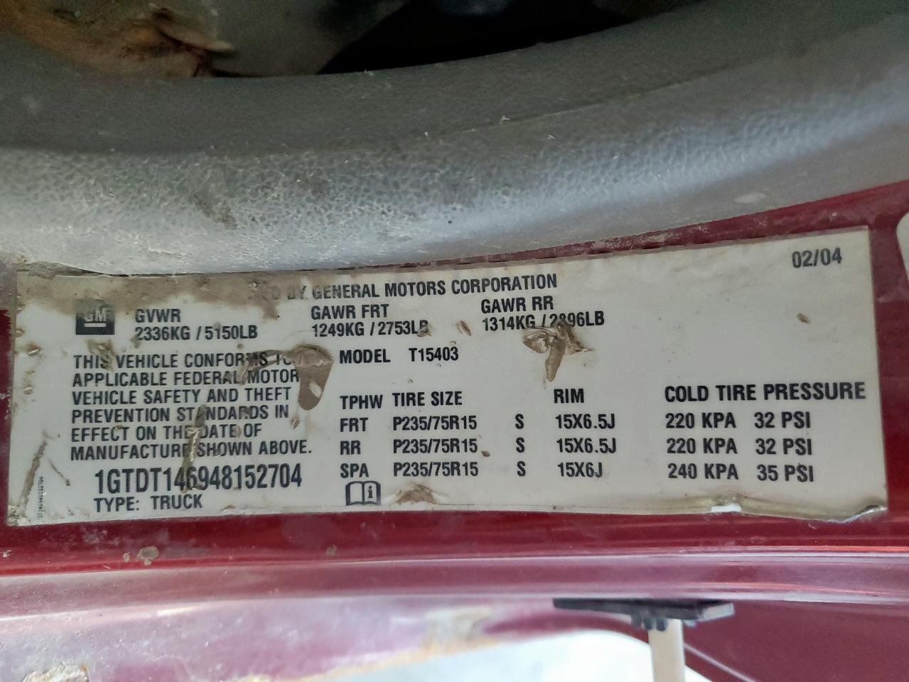 Lot #3286517166 2004 GMC CANYON