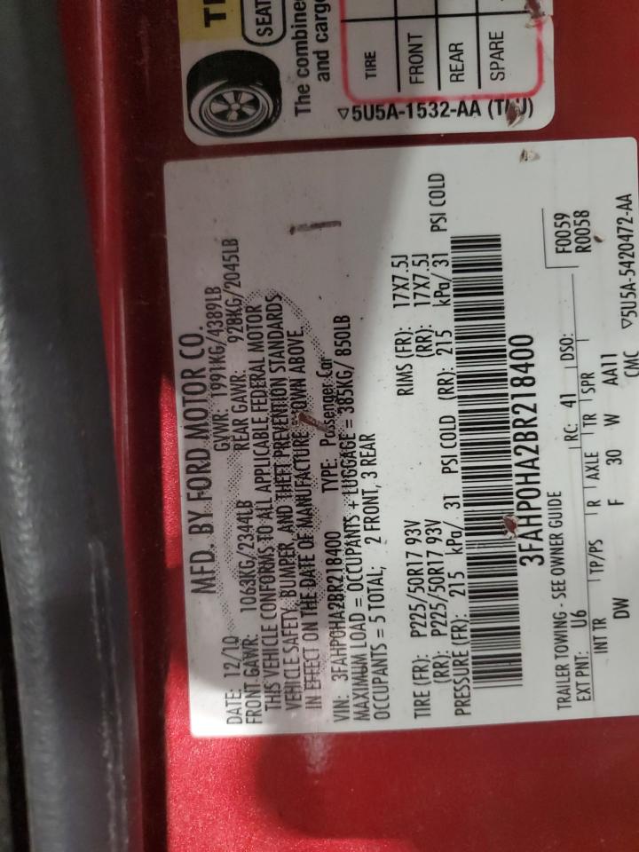 Lot #3316006830 2011 FORD FUSION SE