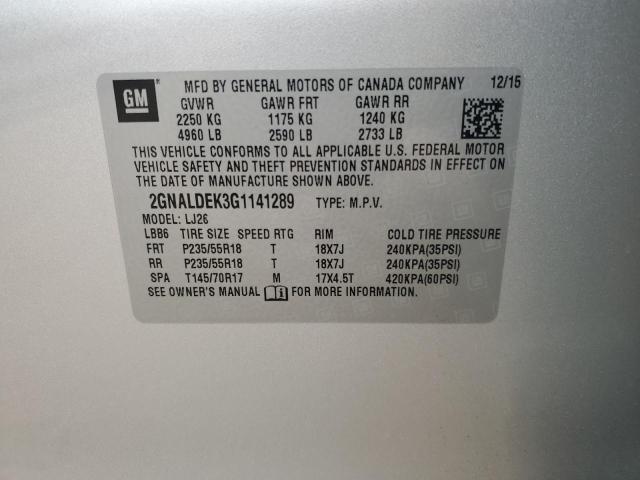 2016 CHEVROLET EQUINOX LT - 2GNALDEK3G1141289