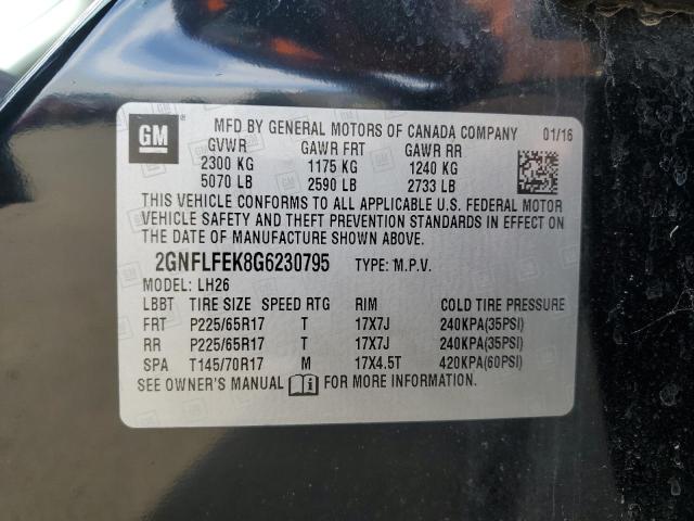 2016 CHEVROLET EQUINOX LT #3293569942