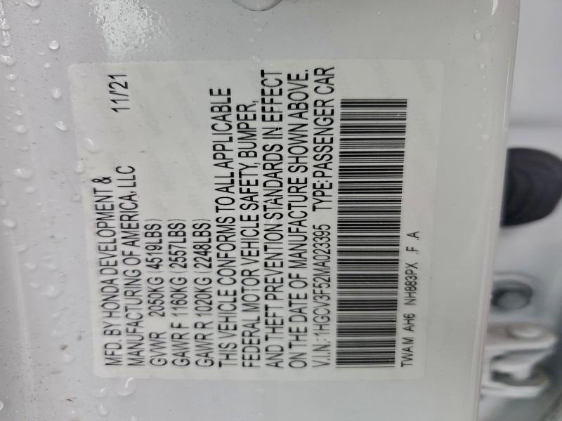 2021 HONDA ACCORD HYB #3305655756