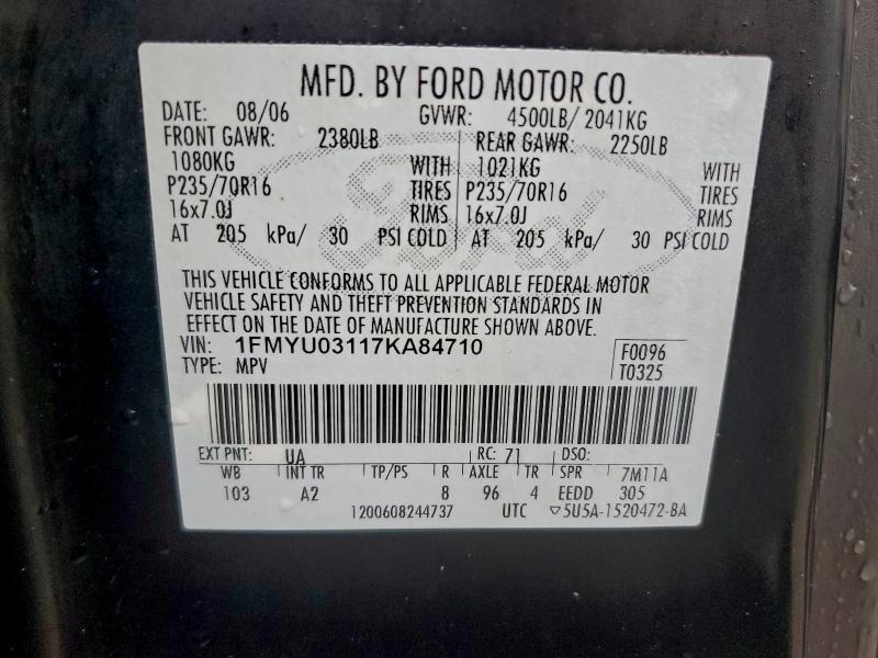 2007 FORD ESCAPE XLT #3305359304