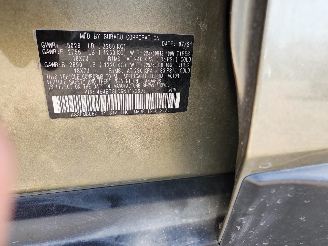 SUBARU OUTBACK ONYX EDITION XT