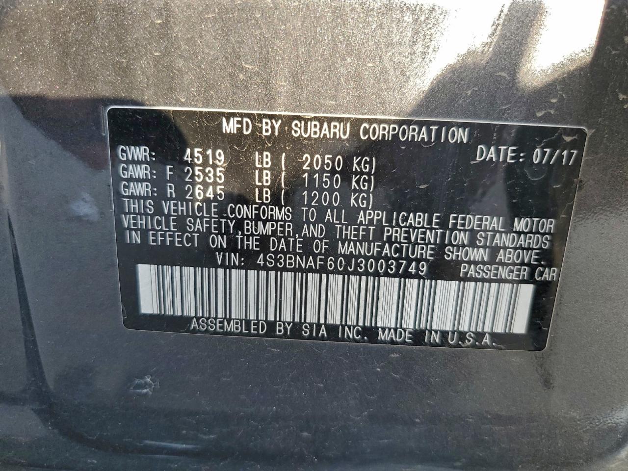 SUBARU LEGACY 2.5I PREMIUM