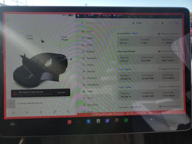 2022 TESLA MODEL Y - 7SAYGDEE9NF309231