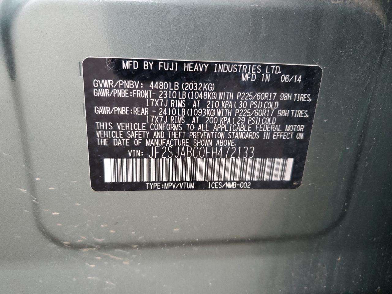 SUBARU FORESTER 2.5I