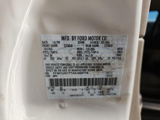 2010 FORD ESCAPE XLS - 1FMCU0C77AKA69716