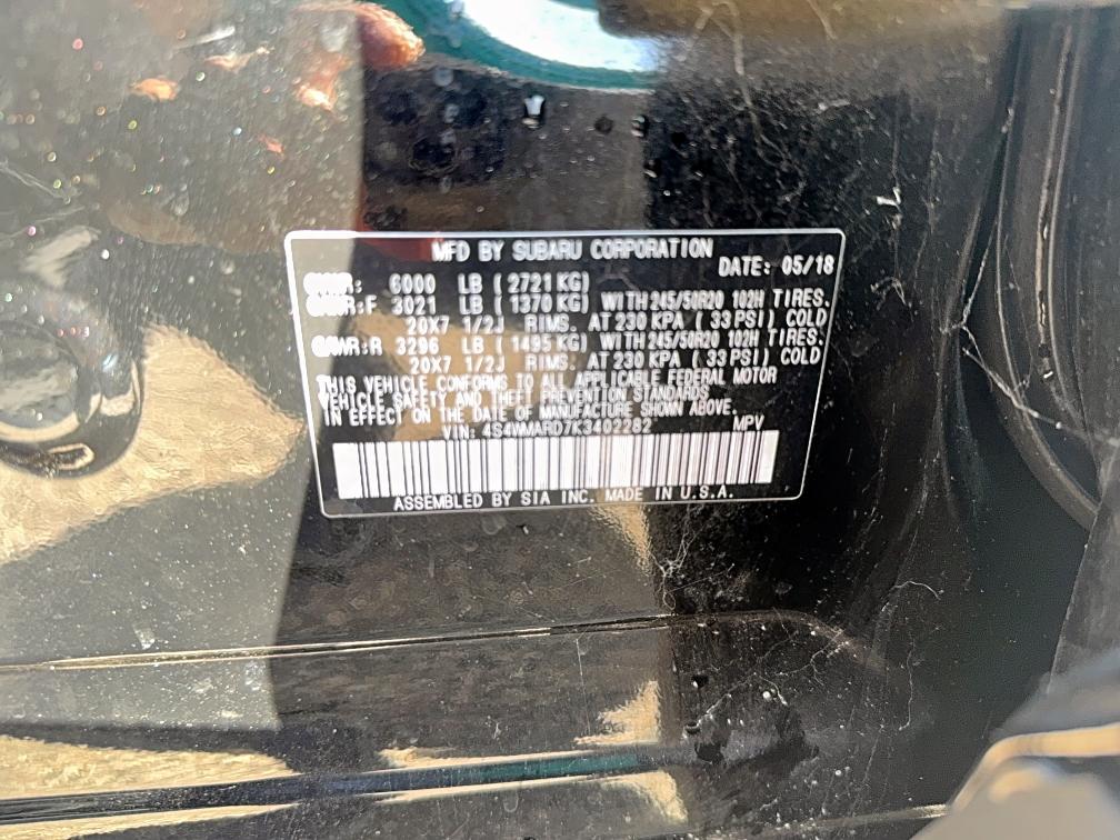 2019 SUBARU ASCENT TOU 4S4WMARD7K3402282