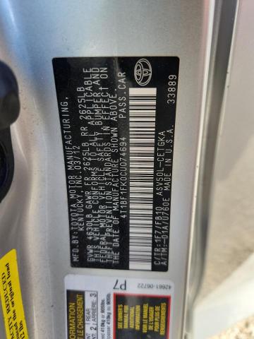 2012 TOYOTA CAMRY BASE #3304566467