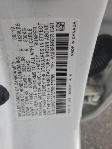 2019 HONDA CIVIC LX #3296227500
